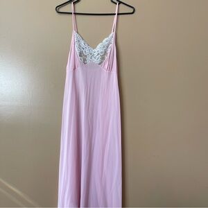 Vintage 1960s–Early 1970s JC Penney Pink Nylon Nightgown | Made in USA
